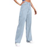 Jeans Asrgh Femininos Straight Leg Plus Size Azul Claro