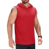Camiseta Regata Masculina Com Capuz Upf 50+ Sem Mangas Tomato Red Xl