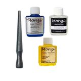 Kit 3 Monzi 35ml Limpa Chapeados Prata Ouro + 1 Aneleira