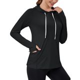 Camiseta Feminina Com Capuz, Pulôver, Rash Guard, Preta, Magcomsen