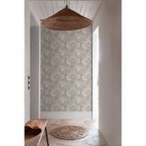 Papel De Parede Belize Folhagem Cinza E Bege Ph3004