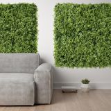 2 Placas 60x40cm Para Jardim Vertical Ultrarrealista Samambaia Com Eucalipto Decoração De Casa E Escritório