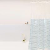 Cortina Box Para Banheiro Pvc 198x180cm Antimofo Bolas Azuis