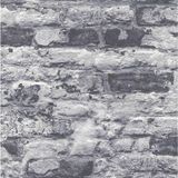 Papel De Parede Infinity Tijolo Cinza Grafite If3202 - Rolo 10m X 0,53m
