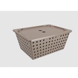 Cesta Organizadora Com Tampa Coza One Maxi 13,5 Litros Warm Gray
