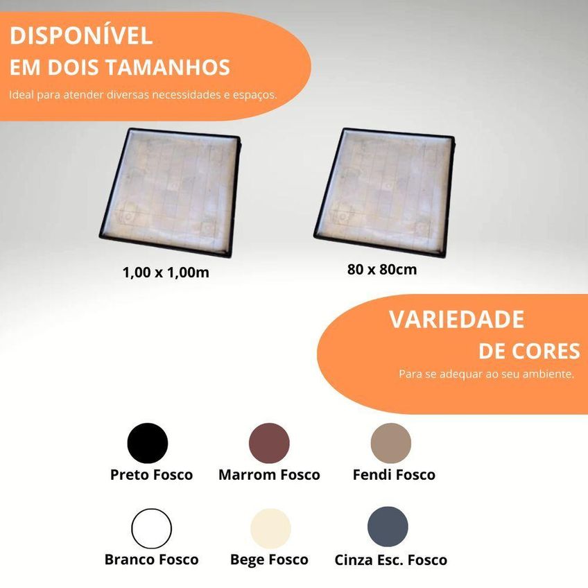 Tampão Tampa Casa De Maquina 80x80 Com Rebaixo Para Piso Aluminio Marrom - imagem 3