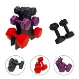 Kit Halteres Plástico 1kg A 3kg Suporte Musculação Academia