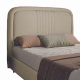 Cabeceira Estofada Para Cama Box Casal de 1,40m Suede Bege Chicago Dobuê
