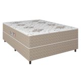 Cama Box Casal Conjugada Ortopédico Alpha Espuma 138x188x52cm Bege/Branco Hellen