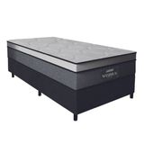 Cama Box Solteiro Colchão Gazin Maximus Molas Ensacadas 88x188x62cm Cinza / Preto - Suporta até 120Kg por Pessoa