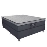 Cama Box Casal Colchão Gazin Maximus Molas Ensacadas 138x188x62cm Linho Grafite / Preto - Suporta até 120Kg por Pessoa