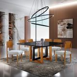 Sala De Jantar 1,40m 8 Cadeiras Maciça Arizona Sala Nobre