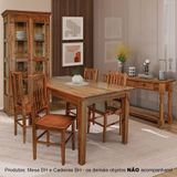 Conjunto De Jantar Bh Retangular 1,30m Com 4 Cadeiras Em Madeira Maciça - Natural - Bege