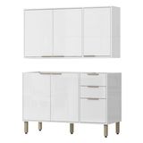 Armario E Balcao Pia 120 Cm Glor Abgl24 Branco Neve Mxm