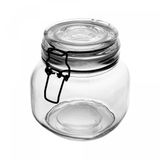 Pote Hermético De Vidro Com Silicone Vintage Preto 850ml