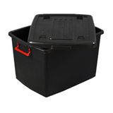 Caixa Organizadora Com Roda Heavy Box 95 Lts Preto