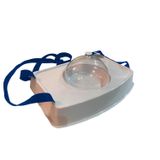 Bandeja Degustação Tampa Modelo Cloche Alça Na Cor Azul
