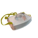 Bandeja Degustação Tampa - Modelo Cloche Alça Na Cor Amarela