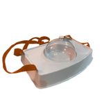 Bandeja Degustação Tampa Modelo Cloche Alça Na Cor Tangerina