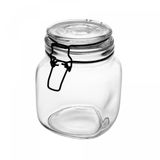 Pote Hermético De Vidro Com Silicone Vintage Preto 1l