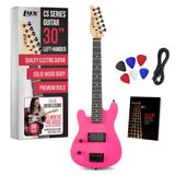 Guitarra Elétrica Lyxpro Cs 30” Mão Esquerda Para Iniciantes Rosa