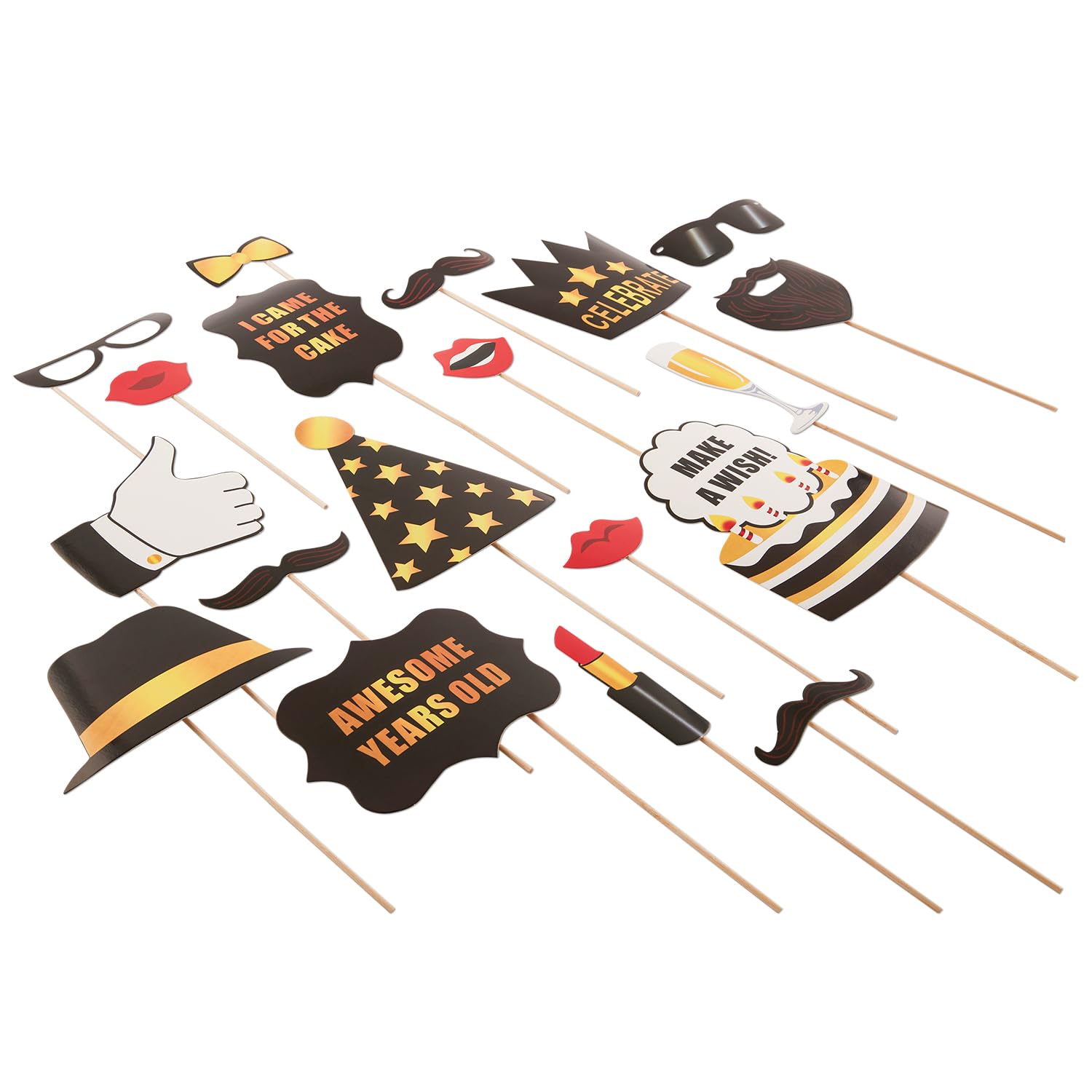 Photo Booth Props Zink 25pc, Festa De Aniversário Multicolorida