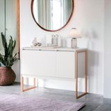 Buffet Design Industrial 3 Portas Turim Branco Cobre