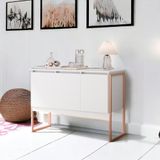 Buffet 3 Portas Sala De Estar Berlim Branco Cobre
