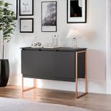 Buffet 3 Portas Sala De Estar Berlim Preto Cobre