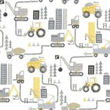 Papel De Parede De Construção - G78362 Amarelo E Cinza Tiny Tots 2 - G78362