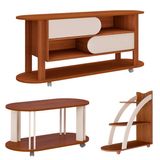 Rack 65 Pol Mesa Centro E Apoio Sala Ma4 Cedro Off White Arly