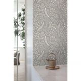 Papel De Parede Muse Floral Cinza E Branco A58703