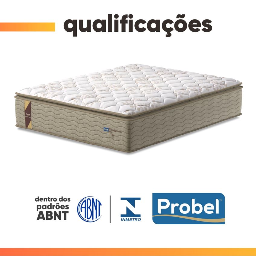 Cama Box Baú Colchão Casal Queen Probel Molas Guarda Costas Max Pillow Top 158x198x81cm - imagem 5