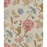 Papel De Parede Icon Floral Cinza E Rosa Ic3116