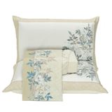 Jogo Cama Lençol Casa Scarpa Santorini Queen Estampa Florida Percal 300 Fios 4 Peças - Nude Outono