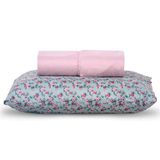 Jogo Cama Lençol Casa Scarpa Verace Solteiro Percal 300 Fios C/ Fronha Estampada 2 Peças - Rosê