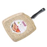 Frigideira Quadrada Bege Bistequeira Antiaderente 23cm Grill