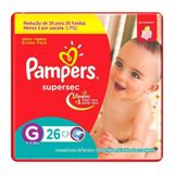 Fralda Infantil G Pampers Supersec Pacotão Com 26