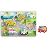 Brinquedo Didatico Tabuleiro De Encaixa Transportes Th634
