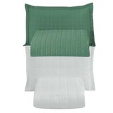 Combo 2 Kit Cobre Leito Colcha Monaco Solteiro Dupla Face Verde Branco 100% Poliéster