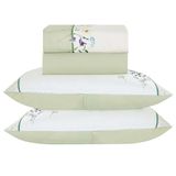 Jogo De Cama Lençol Queen Bouquet Percal 300 Fios 4 Peças Verde 100% Poliéster