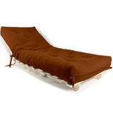 Sofa Cama Solteiro Futon Dobrável Caramelo