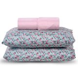 Jogo De Cama Lençol Queen Topchick 3 Peças Rosê 100% Poliéster