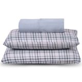 Jogo De Cama Lençol Casal Topchick 3 Peças Cinza 100% Poliéster