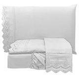 Jogo De Cama Lençol Casal Supremo 3 Peças Micropercal 300 Fios Branco 100% Poliéster