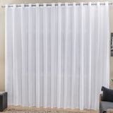Cortina 2 Mts Sala Quarto Escritório Ráfia Trilho Comum Baratissima Branca - 100% Poliéster