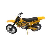 Moto 36cm Amarela Motocross Infantil Com Apoio Grande