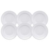 Jogo Pratos De Sobremesa Kit 6pcs 19cm Branco Cerâmica Biona