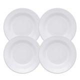 Jogo Pratos De Sobremesa Kit 4pcs 19cm Branco Cerâmica Biona