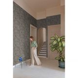 Papel De Parede Maison Folhagem Cinza Mn2013